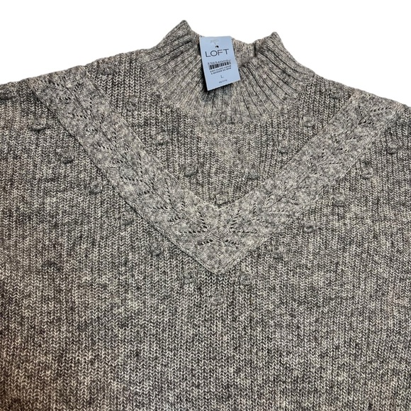 Loft Bobble Mock Neck Sweater Dress grey petite size Large New with tags. - Picture 5 of 8